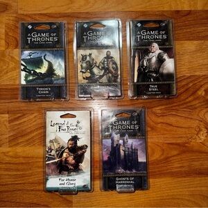 A Game Of Thrones The Card Game Chapter Pack Lot Of 4 + 1 Dynasty Pack